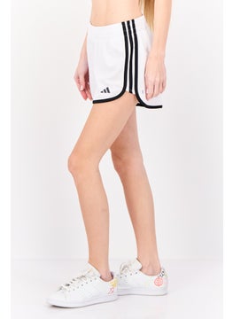 Adidas Women Sportswear Fit Drawstring 4 Inseam Training Short, White  - Image 3