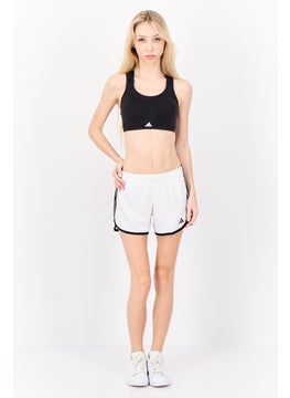 Adidas Women Sportswear Fit Drawstring 4 Inseam Training Short, White  - Image 4