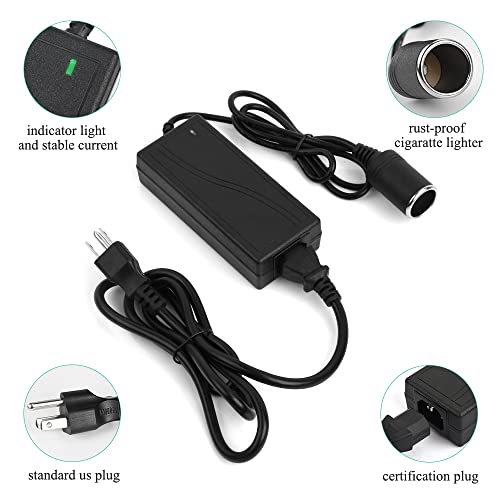 JRing AC to DC Converter, 110-220V 12V 5A 60W Car Cigarette Lighter Adapter AC/DC Power Supply Adapter Transformer, Suitable for Car Devices Electronic Products Under 60W - Image 3
