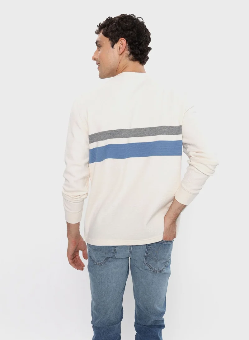 American Eagle Striped Crew Neck T- Shirt