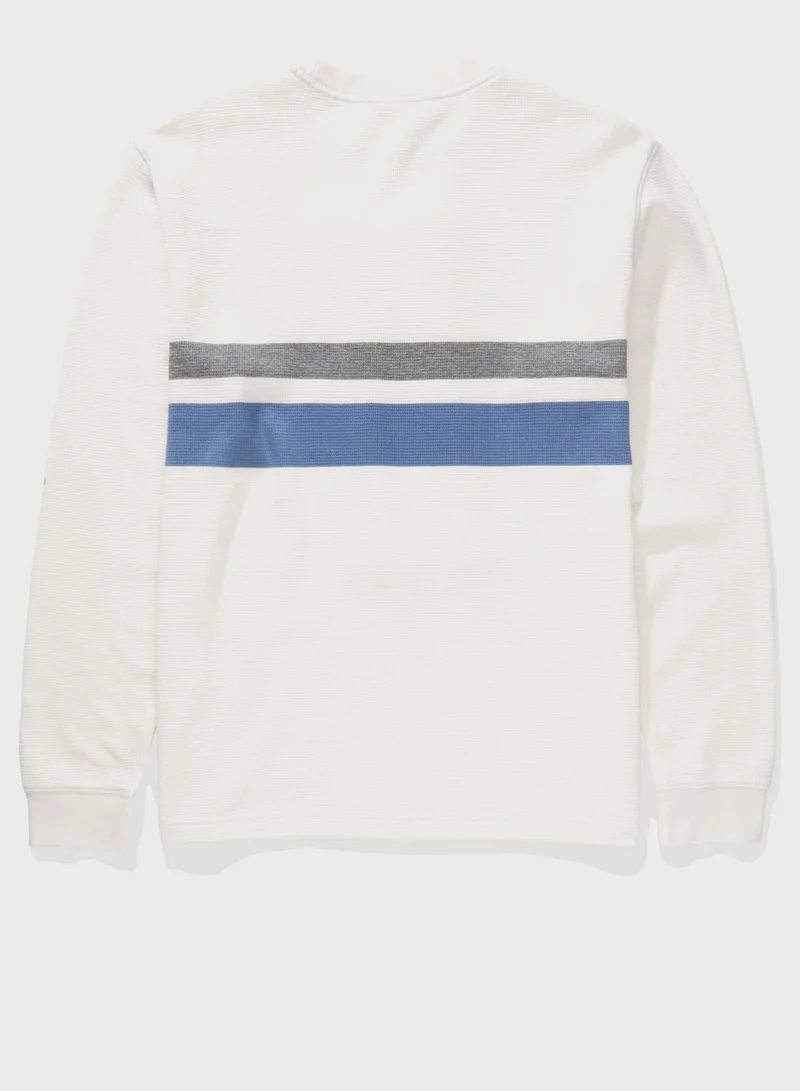 American Eagle Striped Crew Neck T- Shirt