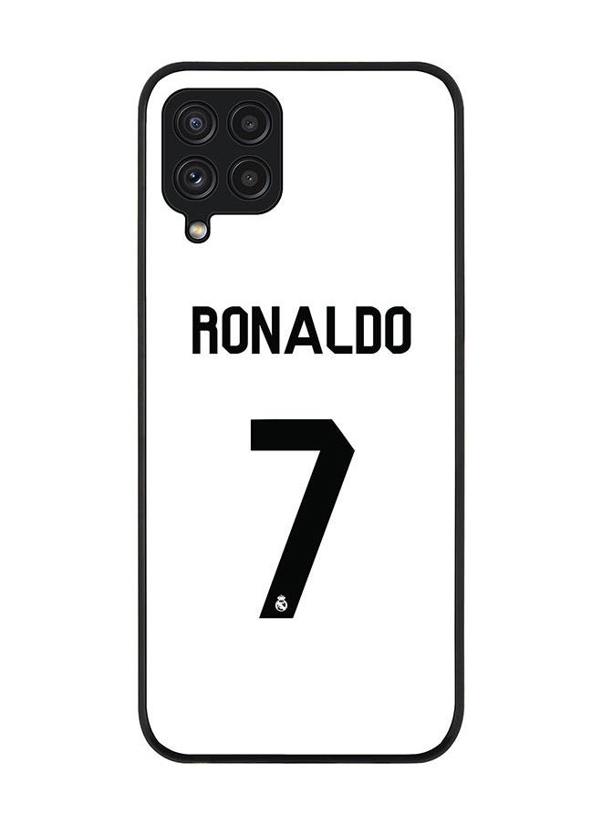 Stylizedd Rugged Black edge case for Samsung Galaxy A22 (LTE/4G)  Slim fit Soft Case Flexible Rubber Edges Anti Drop TPU Gel Thin Cover - Ronaldo Real Jersey  - Image 1