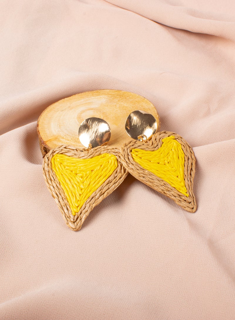 The Black Pearl Accessories Yellow Heart Earring  - Image 2