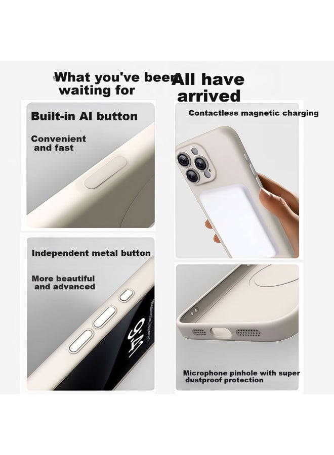 Xuanka Ai Camera Button Full Coverage Case For Apple Iphone 16, Magnetic Adsorption Charging, Iphone 16 Protective Cover With Lens Film, Full Coverage Anti-Drop Anti-Yellow Liquid Silicone Magsafe - Image 1