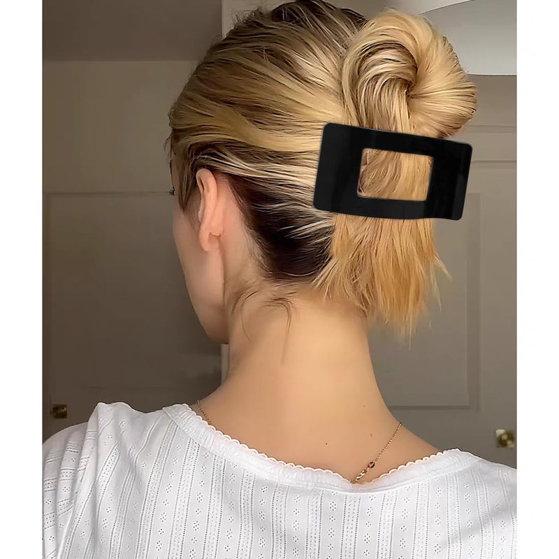 Velscrun Flat Hair Clips for Women Girls, Bright Navy Blue Lay Flat Claw Clips, Strong Hold Large Side Hair Clip All Hair Types, French Duck Billed Non Slip Grip Daily Styling Hair Jaw Claw Clip - Image 3
