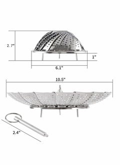 Y&D Lakobos Steamer Basket Stainless Steel Instant Pot Accessories, for Food and Vegetable, Premium Expandable Steam to Fit Various Size Pots Medium (6.1" 10.5")  - Image 2