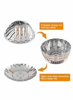 Y&D Lakobos Steamer Basket Stainless Steel Instant Pot Accessories, for Food and Vegetable, Premium Expandable Steam to Fit Various Size Pots Medium (6.1" 10.5")  - Image 3