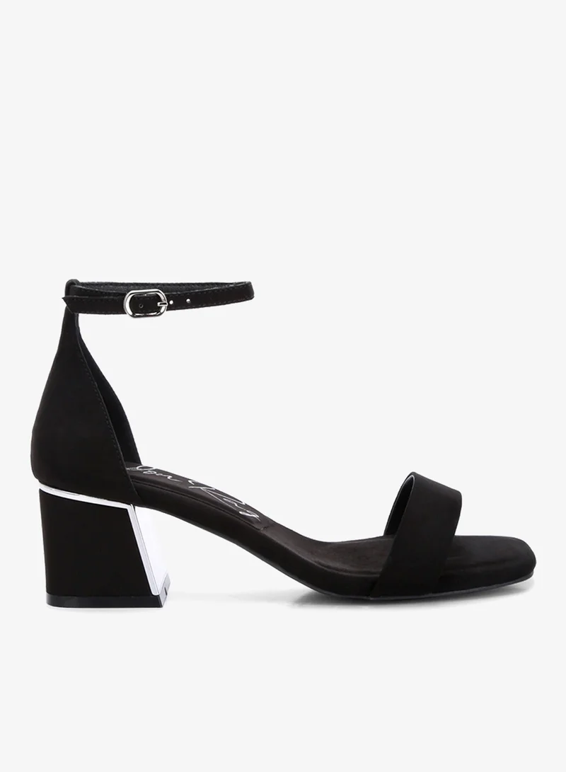 Block Heel Sandals in Black