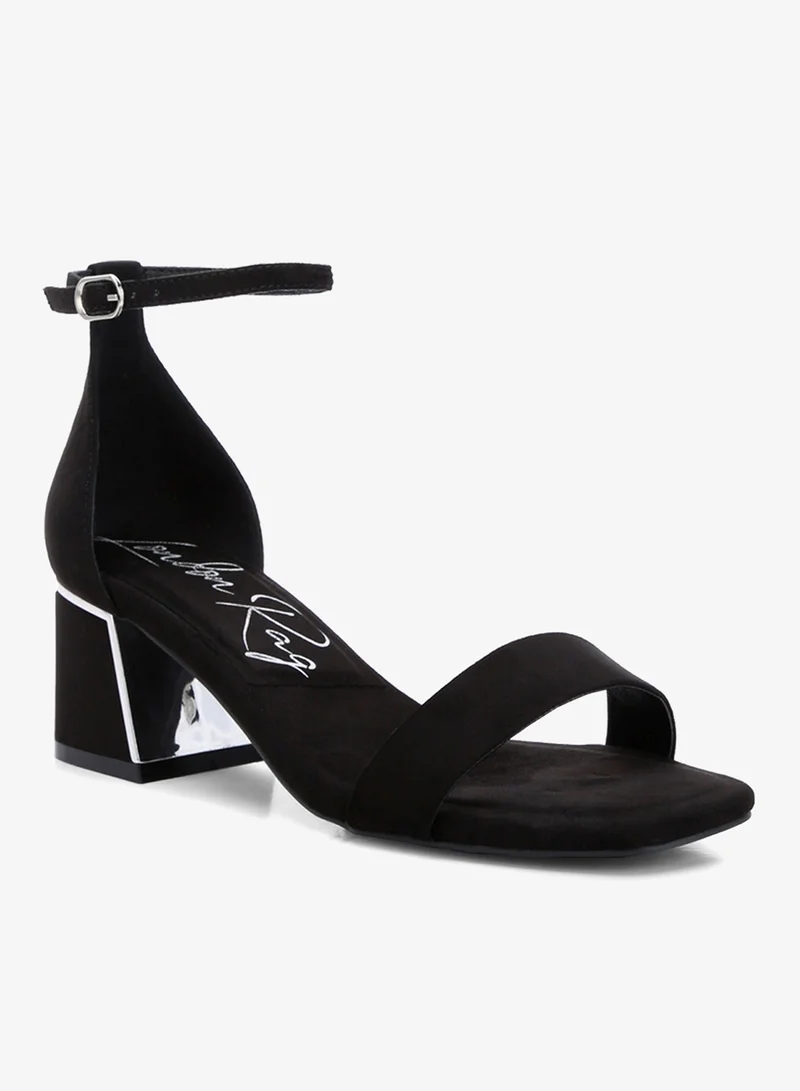 London Rag Black Block Heel Sandals in Black for Women | Best Price UAE