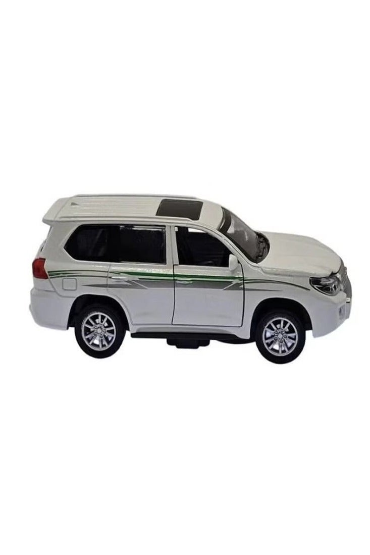 1/46 Scale Diecast Toyota Prado SUV Model with Lights and Sound - Diecast Metal Model Car - Opening Front Doors - Approximate Size 12.7cm (Unboxed - White) - Image 2