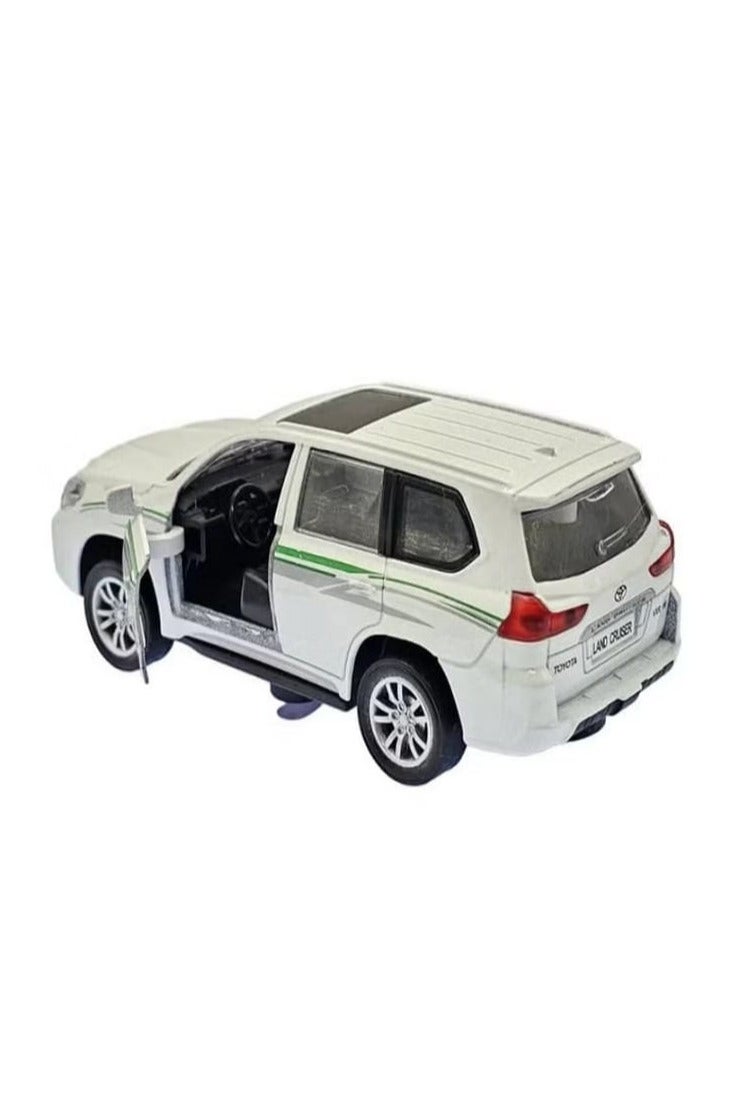 1/46 Scale Diecast Toyota Prado SUV Model with Lights and Sound - Diecast Metal Model Car - Opening Front Doors - Approximate Size 12.7cm (Unboxed - White) - Image 3