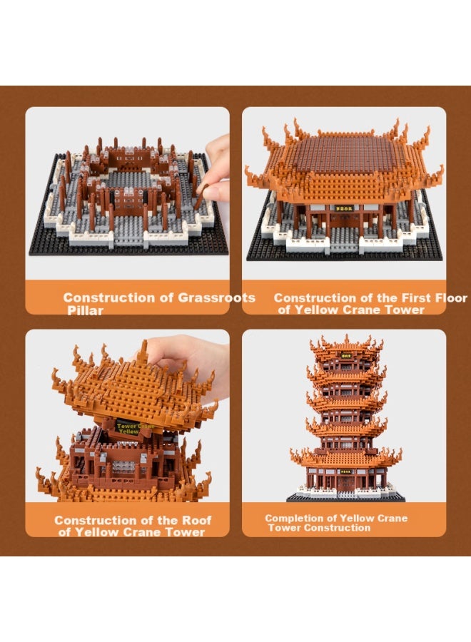 Temi Compatible With Lego Micro Building Blocks Assembly Toy - Taoling Tian'an Yellow Crane Tower Gate Children Boys Girls - Image 3