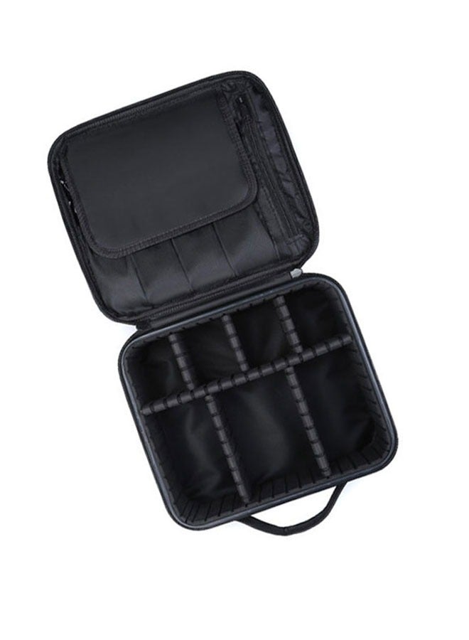 Makeup Case Travel Makeup Bag Portable Train Cosmetic Case Organizer with Adjustable Dividers for Cosmetics Makeup Brushes Toiletry Jewelry Digital Accessories Holder Storage Box Black - Image 1