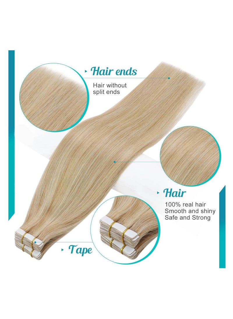 إستيل شريط تمديد شعر طبيعي، شريط شعر ريمي مستقيم سلس في وصلات شعر (20 قطعة/50 جم-24 بوصة) - Image 2