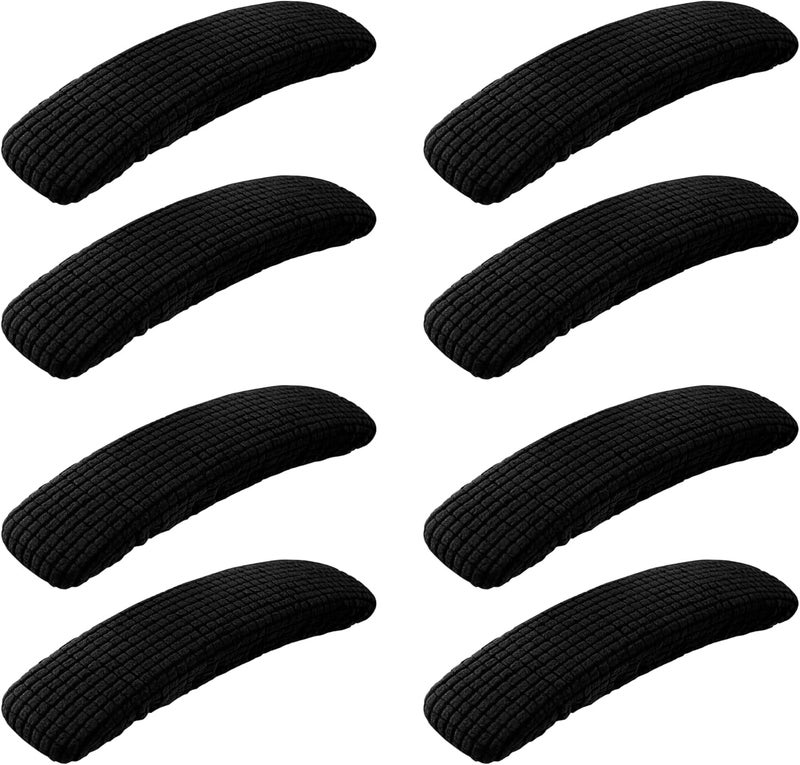 SARAFLORA 4 Pack Office Chair-Arm Cover Stretchable Stain Resistant Spandex Stretch Computer Chair Slipcover for Desk Chairs Arm, Black - Image 1