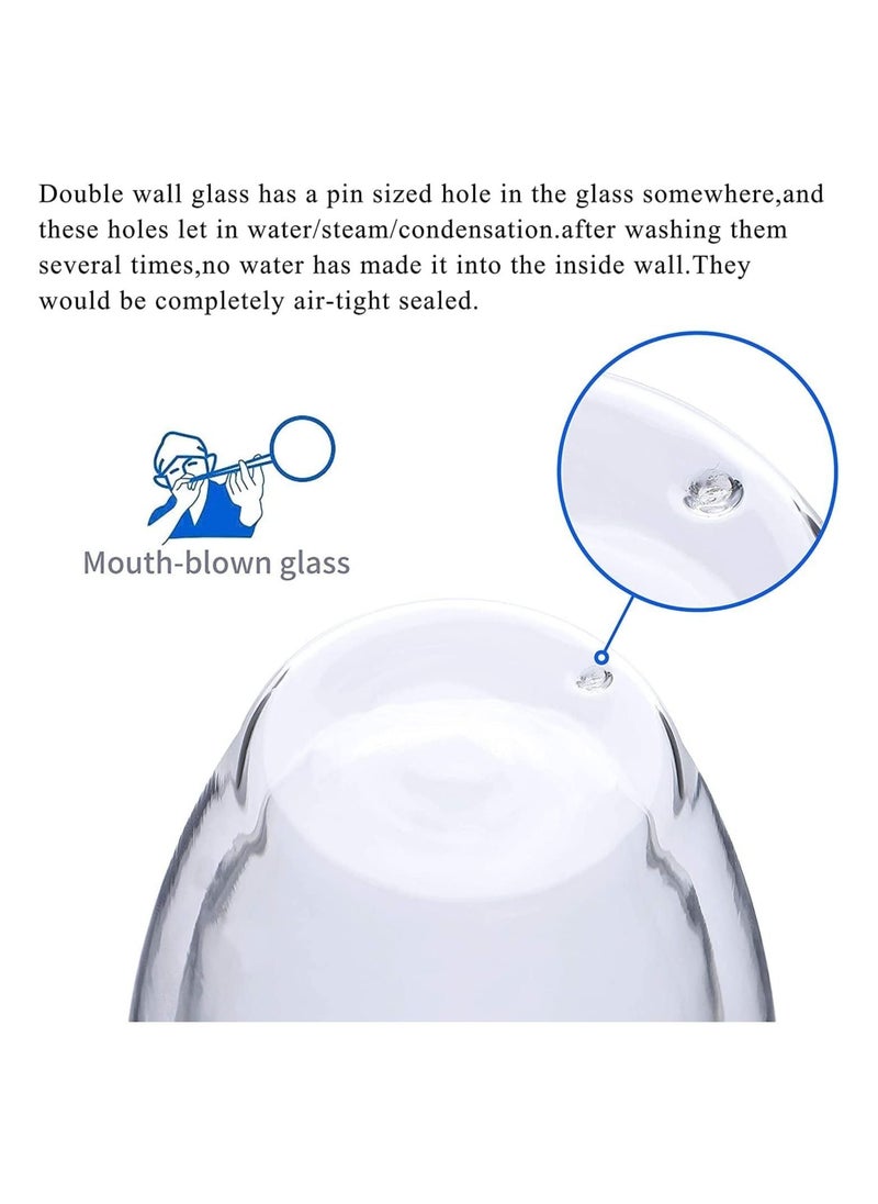 Cuisine Art - Set of Two 250ml Double Walled Coffee Glass for Hot and Cold Drinks - Image 1