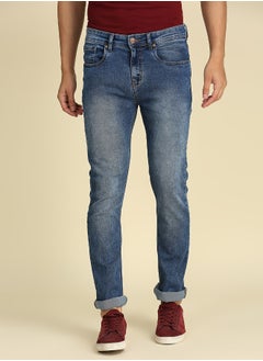HIGH STAR Men Blue Slim Fit Heavy Fade Stretchable Jeans 