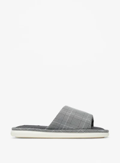 دوتشيني Men Checked Bedroom Slide Slippers
