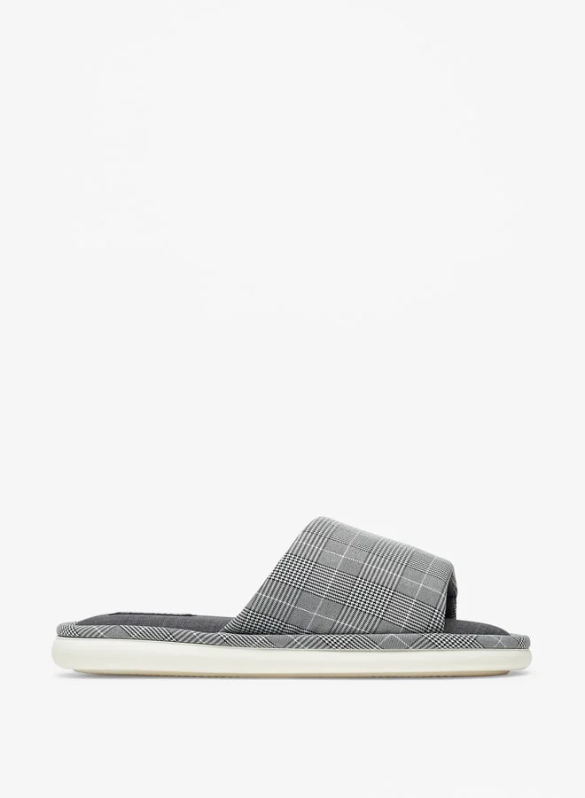 دوتشيني Men Checked Bedroom Slide Slippers