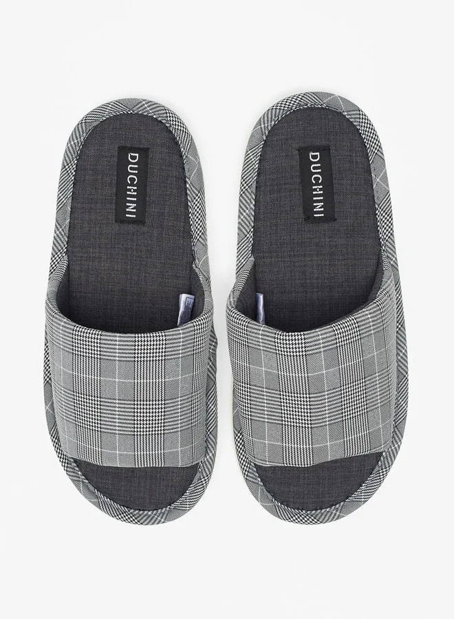 دوتشيني Men Checked Bedroom Slide Slippers