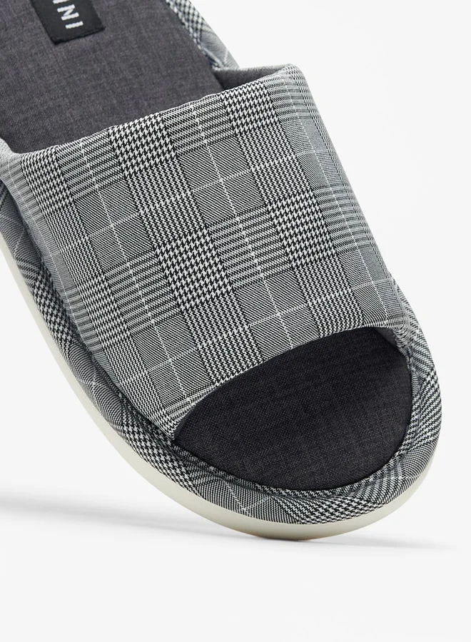 دوتشيني Men Checked Bedroom Slide Slippers