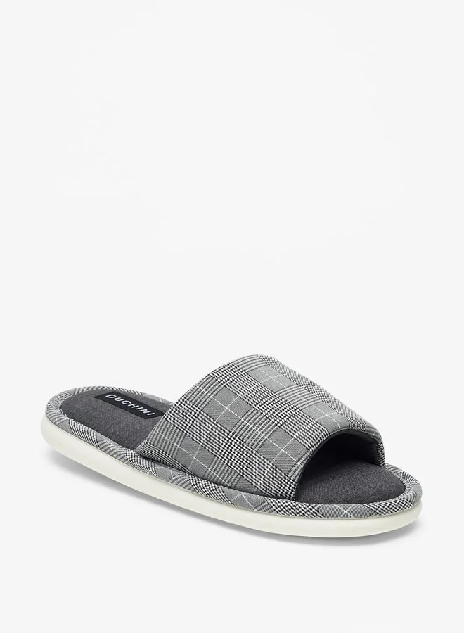 دوتشيني Men Checked Bedroom Slide Slippers