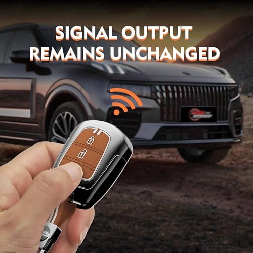 SHOPOFLUX Metal Key Cover Compatible with i10 Grand | Santro | Eon (Brown Silicone) - Image 3