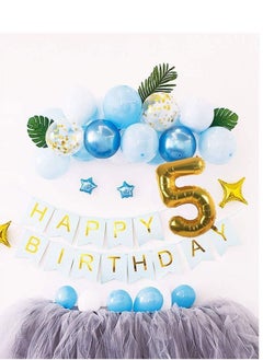 MARKQ 40 inch Number Balloons, Large Gold Foil Helium Balloons for Anniversary Wedding Birthday Party Decoration Supplies (Number 5)  - Image 5