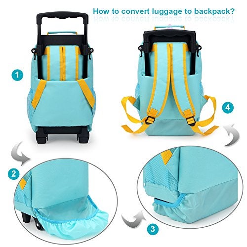 yodo Zoo 3-Way Kids Suitcase Luggage or Toddler Rolling Backpack with wheels, Small Unicorn - Image 3