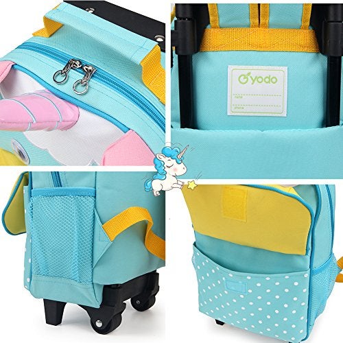 yodo Zoo 3-Way Kids Suitcase Luggage or Toddler Rolling Backpack with wheels, Small Unicorn - Image 5