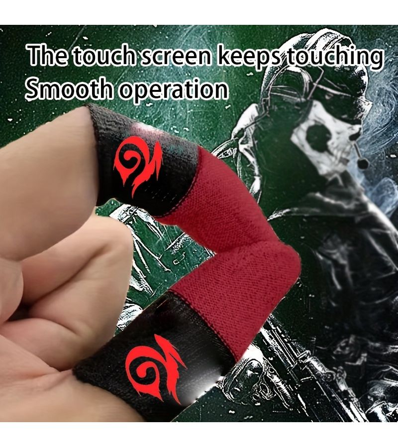 Red Gaming Finger Sleeves 2 Pairs Sweat Proof Breathable Lightweight Comfortable Enhance Gaming Experience Box - Image 4