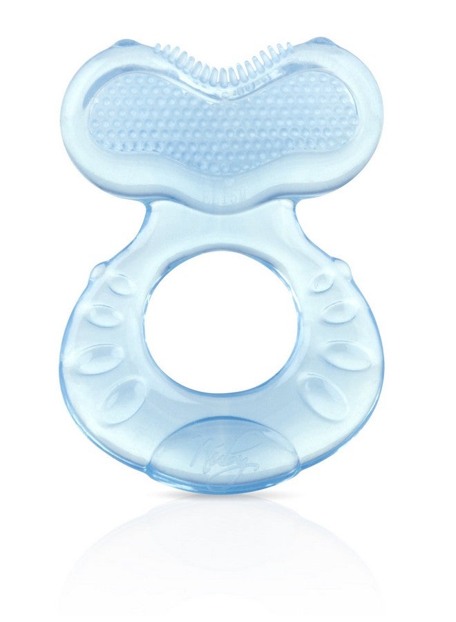 Nuby Silicone Teethe-Eez Teether With Bristles, Includes Hygienic Case, Blue - Image 3