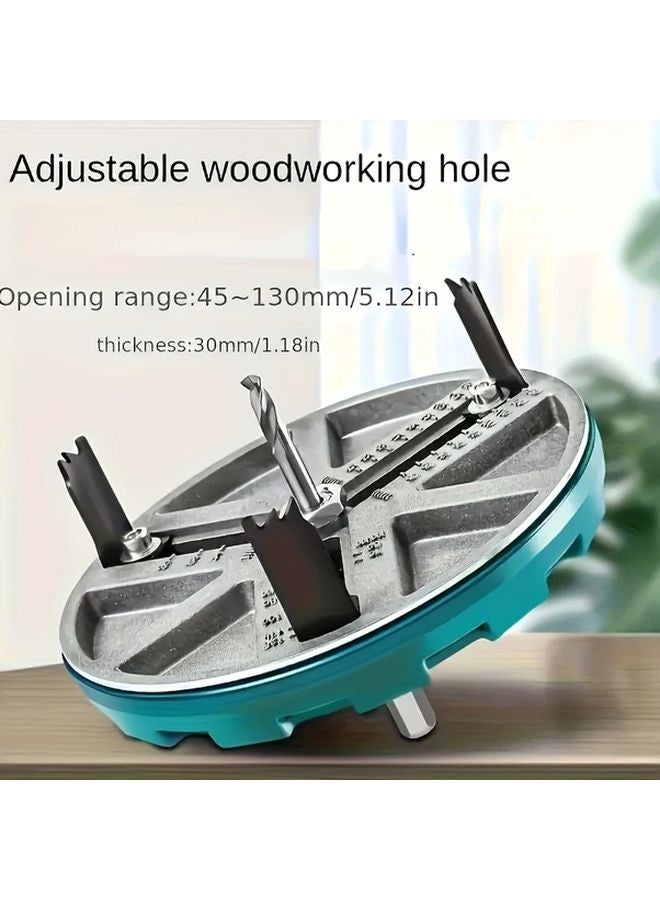 1 مجموعة شفرة منشار ثقب قابلة للتعديل من 1.7 إلى 5 بوصة قطر مثقاب للخشب والبلاستيك والمعدن - Image 2