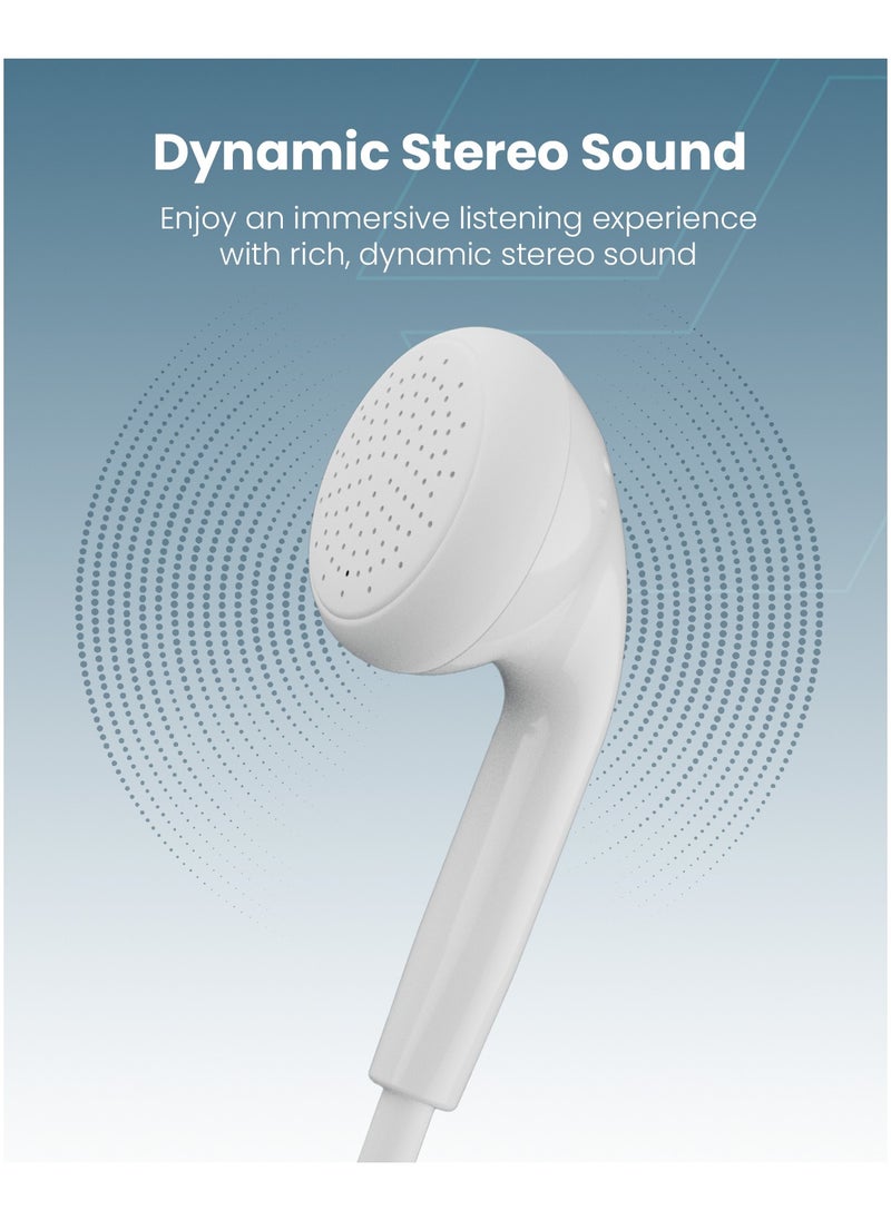 Moxedo - Moxedo Wired Stereo Earphones with In-Line Remote, Built-in Microphone Compatible for iPhone 14/13/12/11 Pro Max/X/XS Max/XR (White) - Image 1