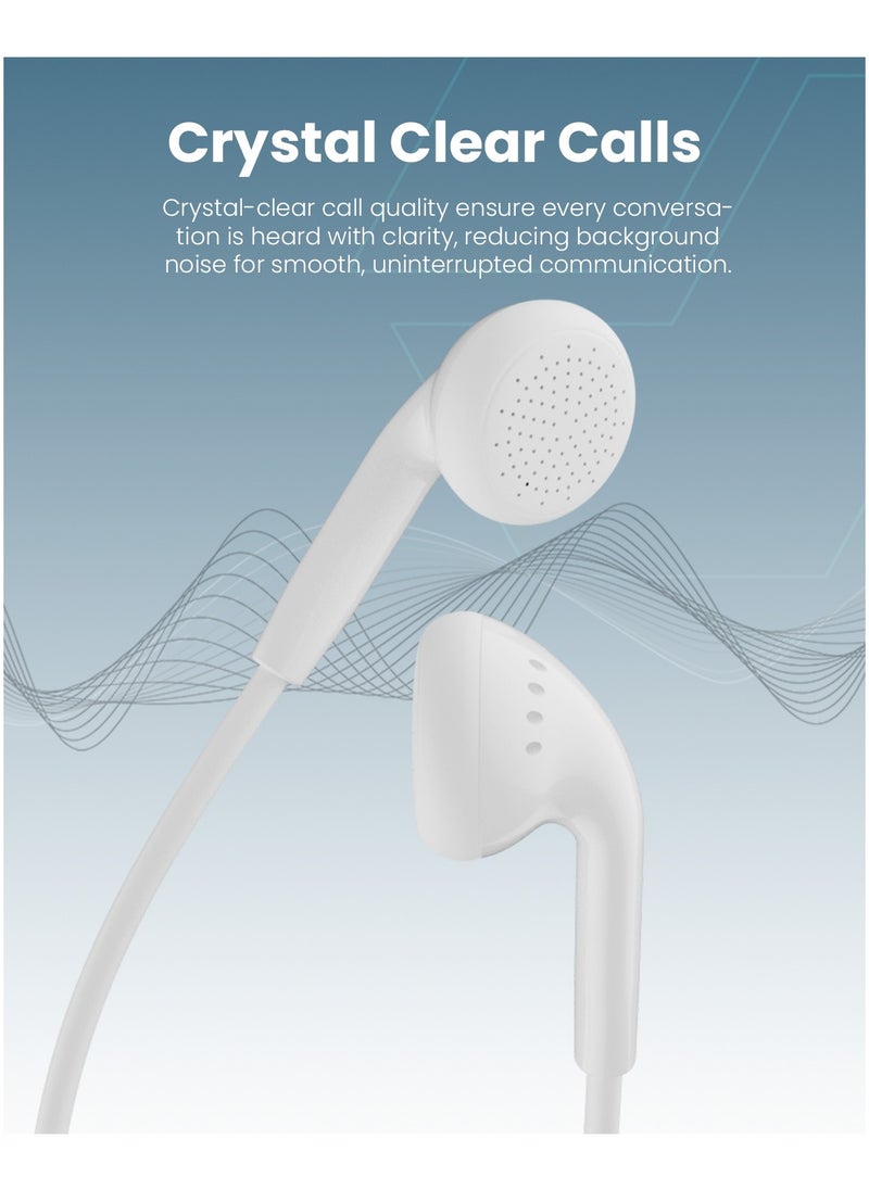Moxedo - Moxedo Wired Stereo Earphones with In-Line Remote, Built-in Microphone Compatible for iPhone 14/13/12/11 Pro Max/X/XS Max/XR (White) - Image 1
