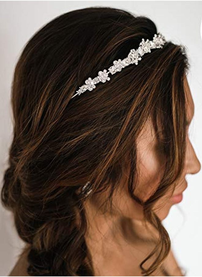 SWEETV Crystal Wedding Headband Silver Bridal Headpiece Jewelry Band Rhinestone Hairpiece Women Hair Accessories For Brides  - Image 2