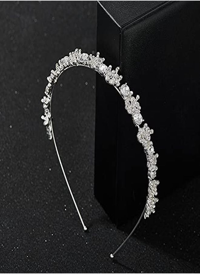 SWEETV Crystal Wedding Headband Silver Bridal Headpiece Jewelry Band Rhinestone Hairpiece Women Hair Accessories For Brides  - Image 5