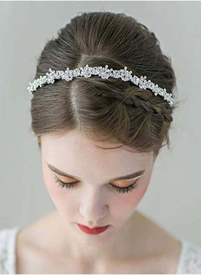 SWEETV Crystal Wedding Headband Silver Bridal Headpiece Jewelry Band Rhinestone Hairpiece Women Hair Accessories For Brides  - Image 3