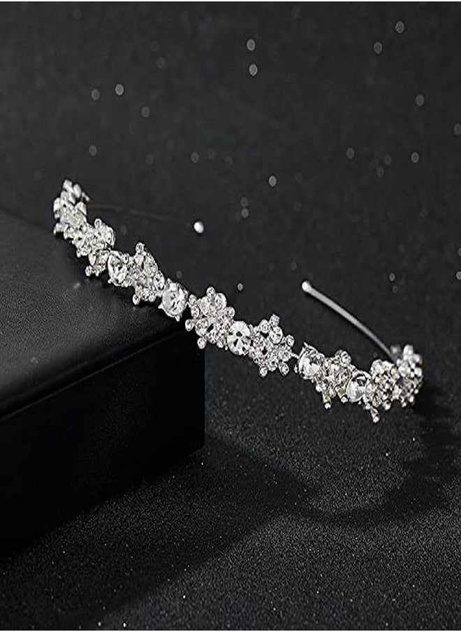 SWEETV Crystal Wedding Headband Silver Bridal Headpiece Jewelry Band Rhinestone Hairpiece Women Hair Accessories For Brides  - Image 4