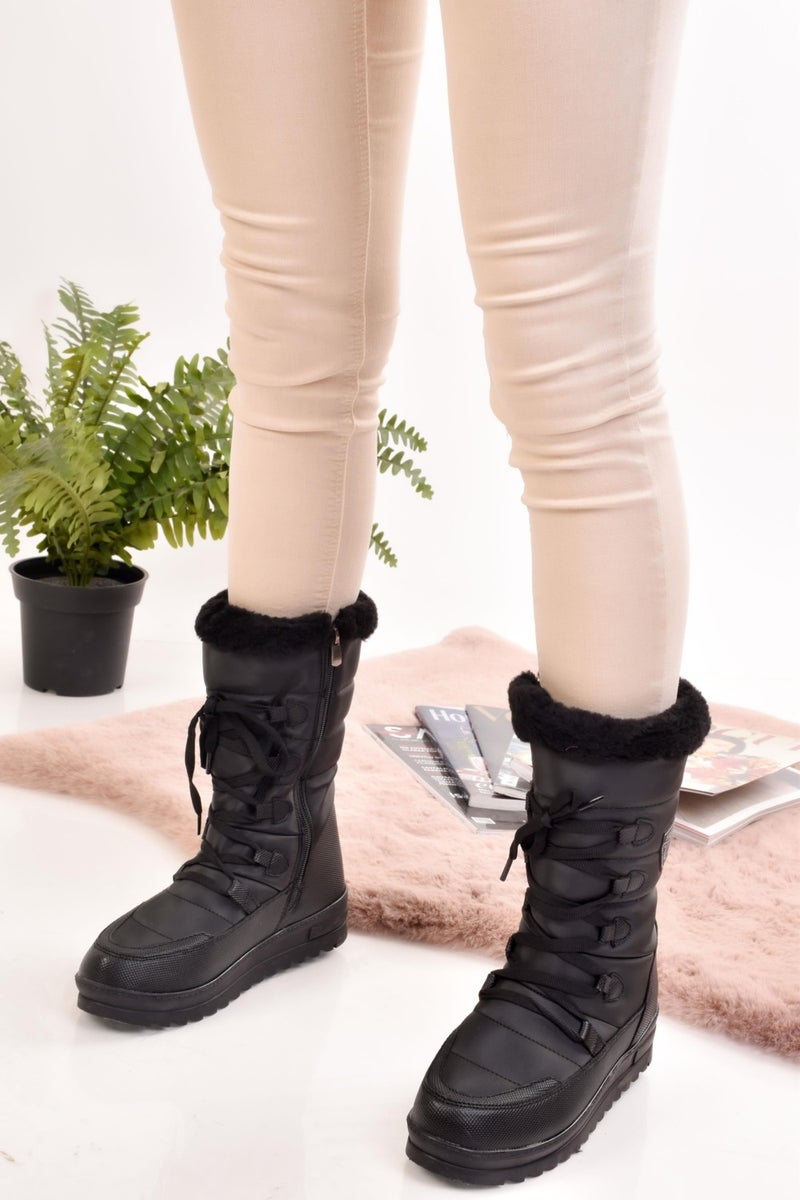Women's Snow Boots Thermal Wool Snow Boots Non-Slip Sole