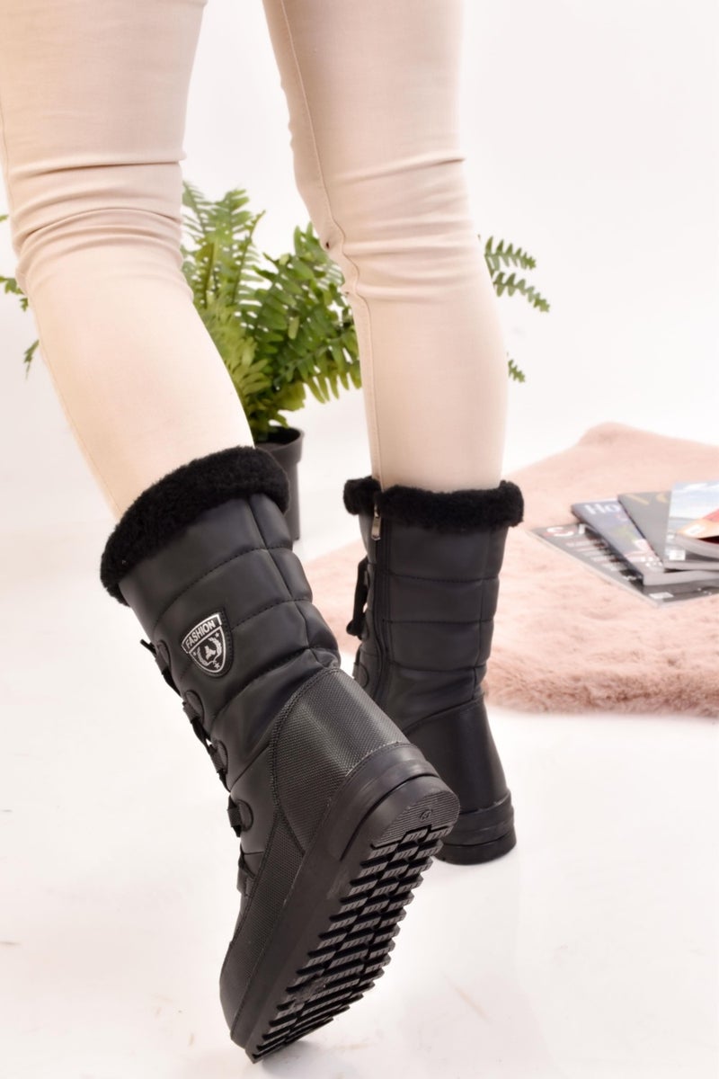 Women's Snow Boots Thermal Wool Snow Boots Non-Slip Sole