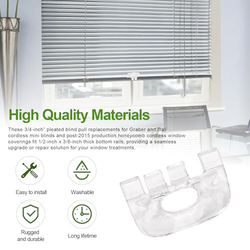 IFERLA 6 Pack Graber Bali Springs Cordless Honeycomb Shade Lift Handles(Made After 2015) - Cordless Shade Handle Bali Blinds Replacement Parts for Top Down Bottom up 3/4" Pleat Mini Blinds Cellular Shades - Image 4