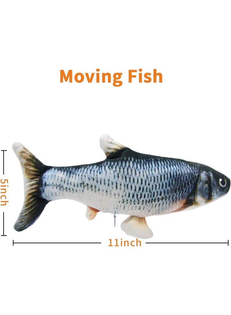 FDTY Cat Toys Flopping Fish with , Moving Cat Toy Interactive for Indoor Cats, Kitten Kicker Floppy Dog Toy, Electric Realistic Plush Wiggle Fish for Kitty Exercise - Image 2