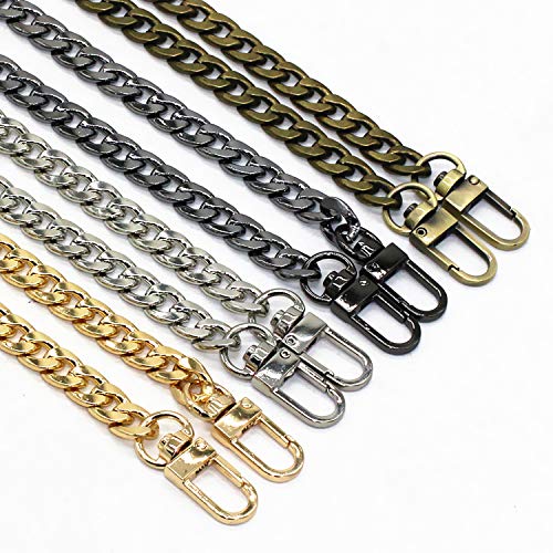 Model Worker DIY Iron Flat Chain Strap Handbag Chains Purse Chain Straps Shoulder Cross Body Replacement Straps with Metal Buckles (47", Silver) - Image 5