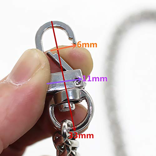 Model Worker DIY Iron Flat Chain Strap Handbag Chains Purse Chain Straps Shoulder Cross Body Replacement Straps with Metal Buckles (47", Silver) - Image 3