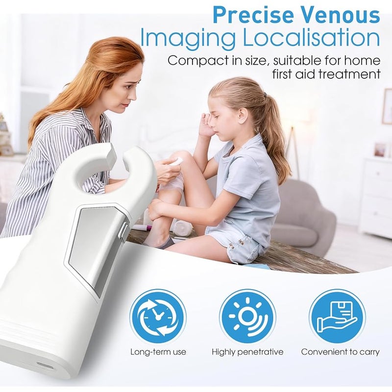 JPWDDWYT Rechargeable Vein Finder Viewer for IV Access Phlebotomy for Nurse Clinics Homes Use，Vein Finder Light for Various Skin People LED Vein Viewer (White) - Image 3
