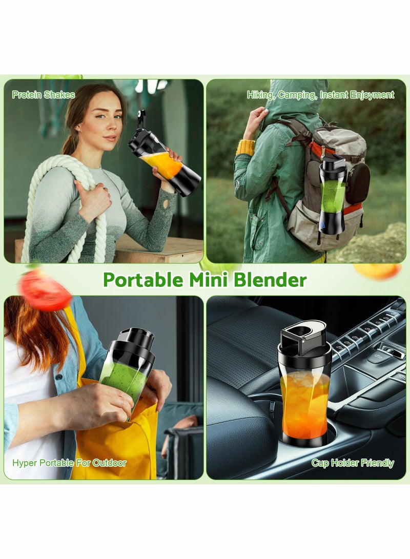 موندا خلاط 700 مل خلاط سموثي بطارية 6000 مللي أمبير في الساعة صانع سموثي مع 6 شفرات خلاط محمول ومعالج طعام وخلاط خلاط صغير مع غطاء سفر للمكتب والصالة الرياضية والمطبخ - Image 2