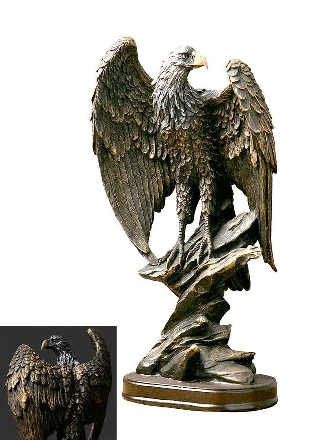 fazhongfa Eagle Statue Decor Bronzed Resin Sculpture Collectible Decorative for Home Office Living Room Desktop Display Decoration as Meaningful Gift to Men Colleague Father Boss - Image 1