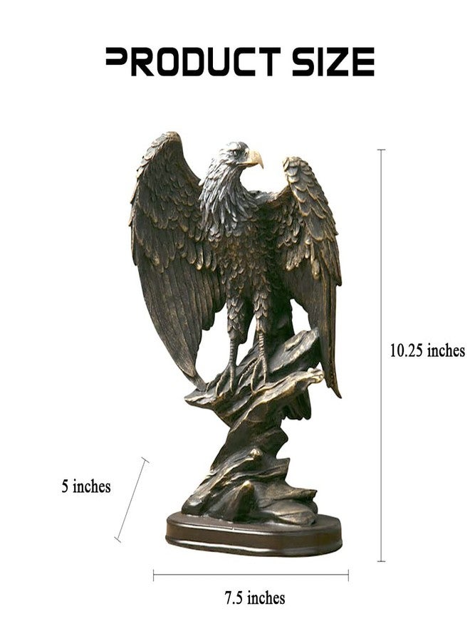 fazhongfa Eagle Statue Decor Bronzed Resin Sculpture Collectible Decorative for Home Office Living Room Desktop Display Decoration as Meaningful Gift to Men Colleague Father Boss - Image 2