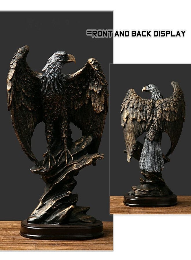 fazhongfa Eagle Statue Decor Bronzed Resin Sculpture Collectible Decorative for Home Office Living Room Desktop Display Decoration as Meaningful Gift to Men Colleague Father Boss - Image 5